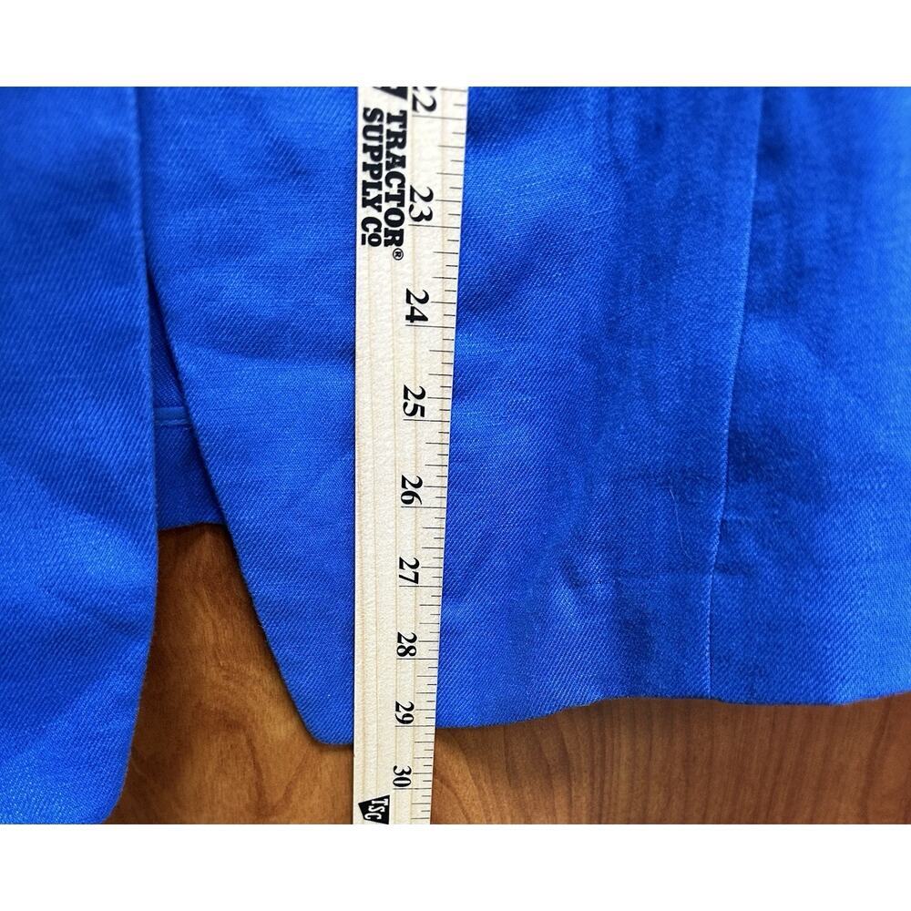 LAFAYETTE 148 Women's Sz 16 Royal Blue Linen Blazer Jacket Coastal Quiet Luxury - Picture 7 of 8